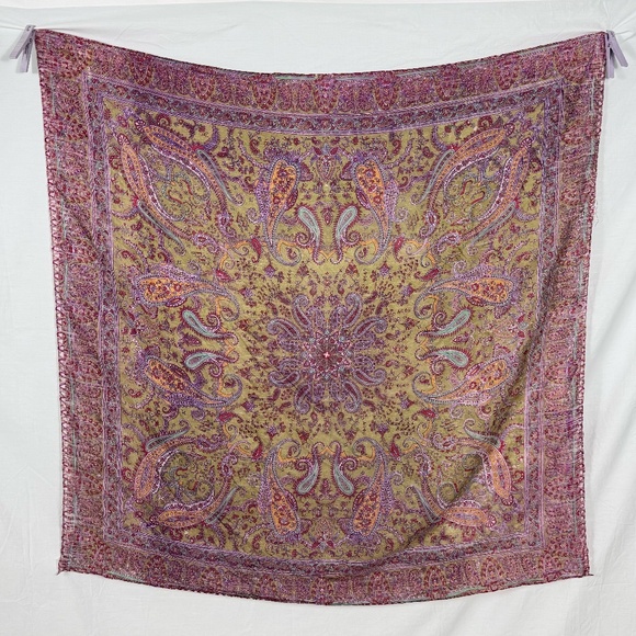 Purple Paisley Silk Scarf 42" X 42" Shirt * Skirt * Swim Suit Cover-Up - Picture 1 of 12